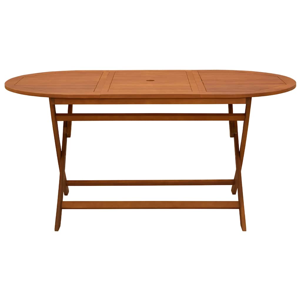 Mesa jardín plegable 160x85x75 cm madera maciza de eucalipto