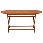 Mesa jardín plegable 160x85x75 cm madera maciza de eucalipto