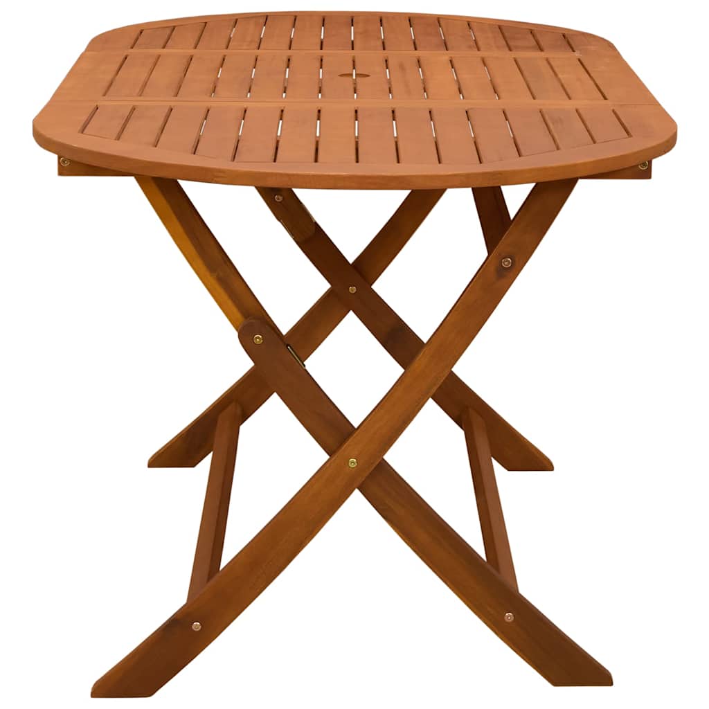Mesa jardín plegable 160x85x75 cm madera maciza de eucalipto