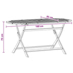 Mesa jardín plegable 160x85x75 cm madera maciza de eucalipto