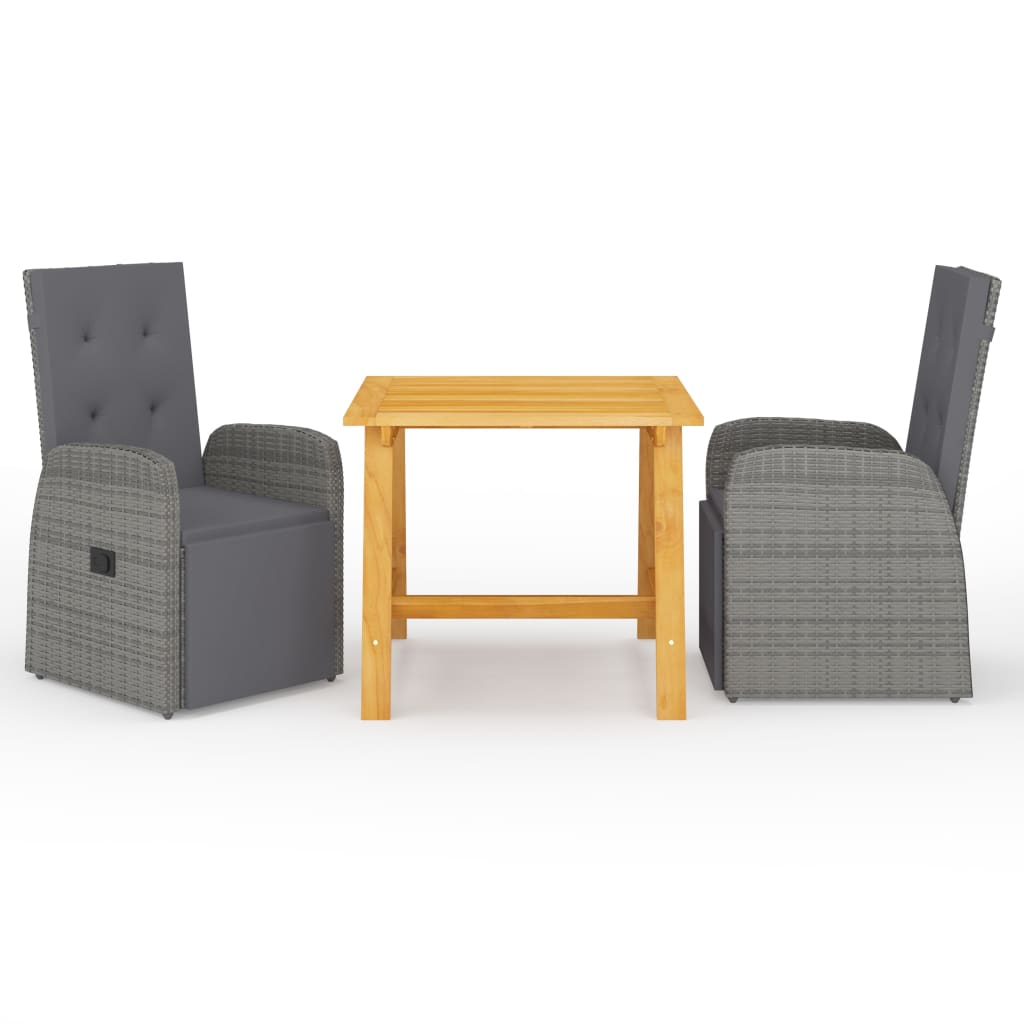 Juego de comedor de jardín 3 piezas