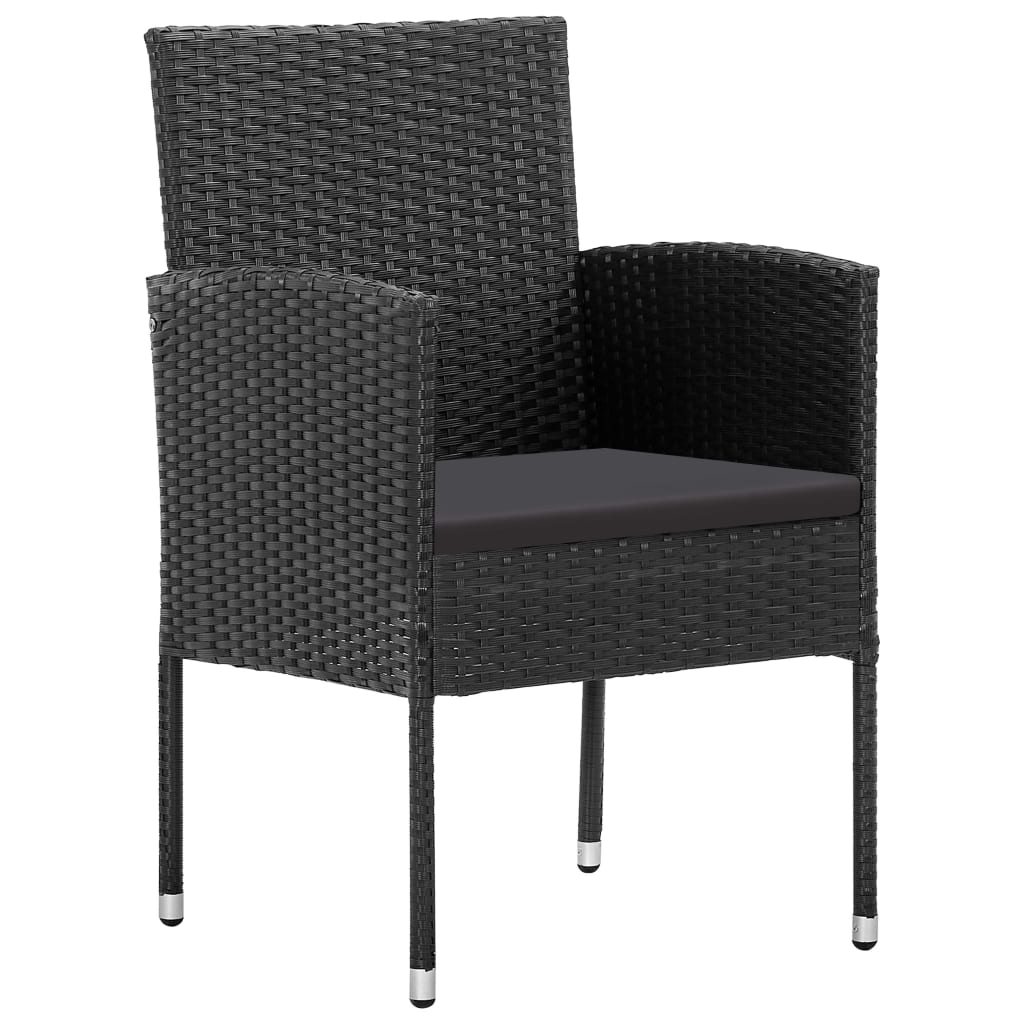 Juego de comedor de jardín 5 piezas negro