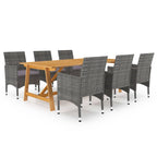 Juego de comedor de jardín 5 piezas negro