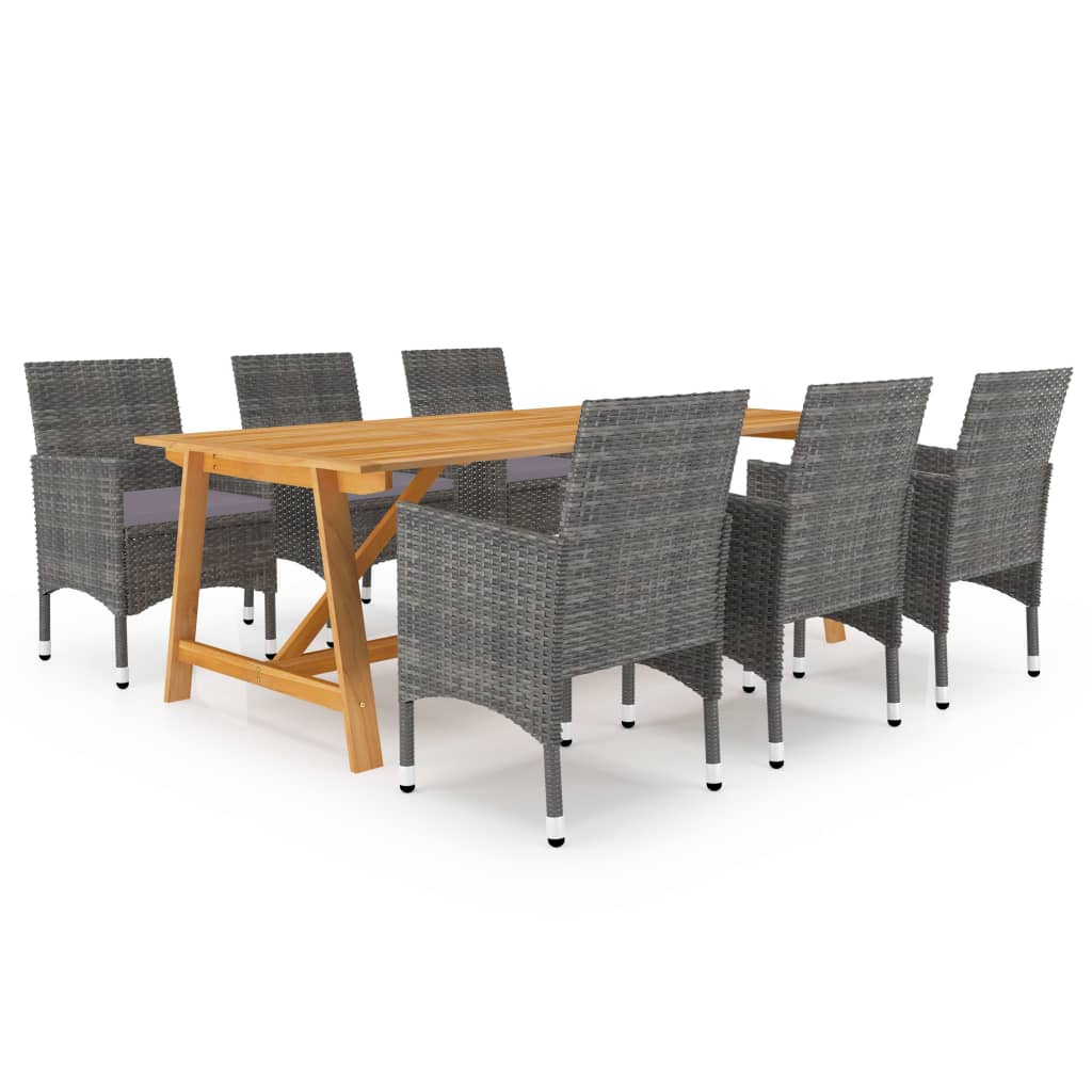 Juego de comedor de jardín 5 piezas negro