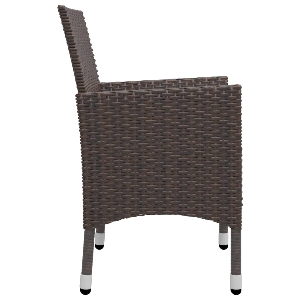 Juego de comedor de jardín 7 piezas marrón