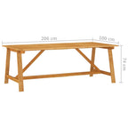 Juego de comedor de jardín 7 piezas marrón