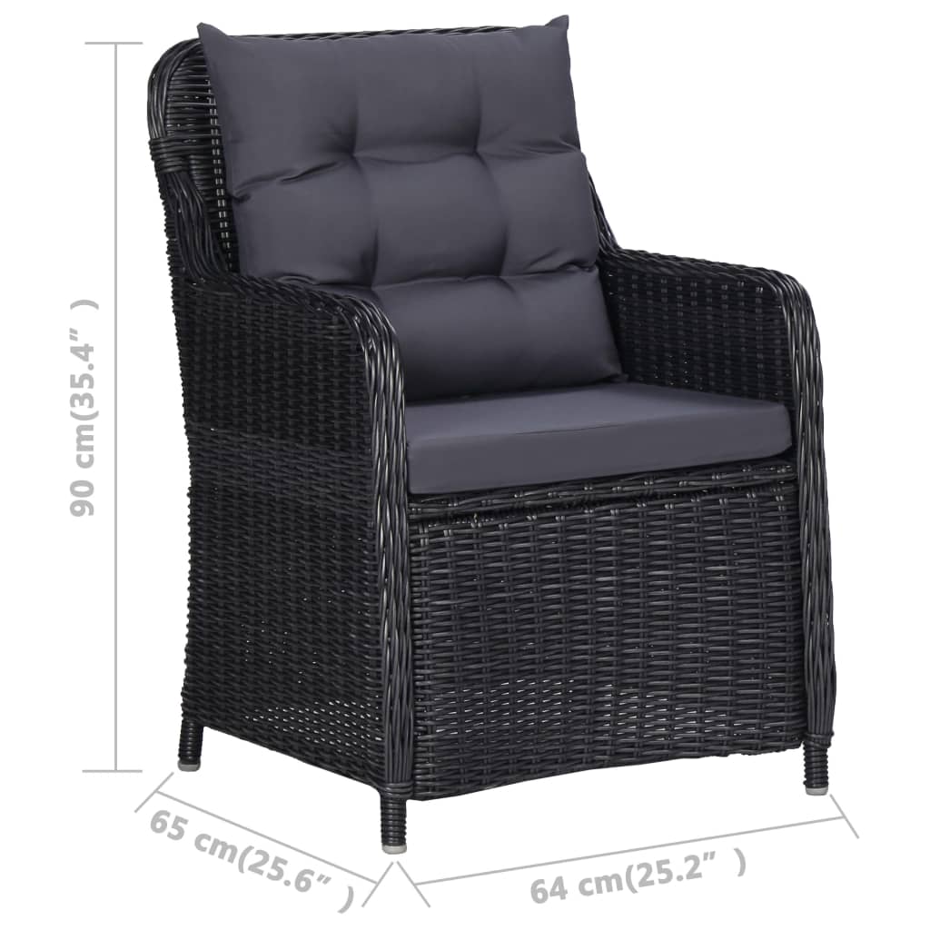 3067729 5 Piece Garden Dining Set Black (147875+2x46548)