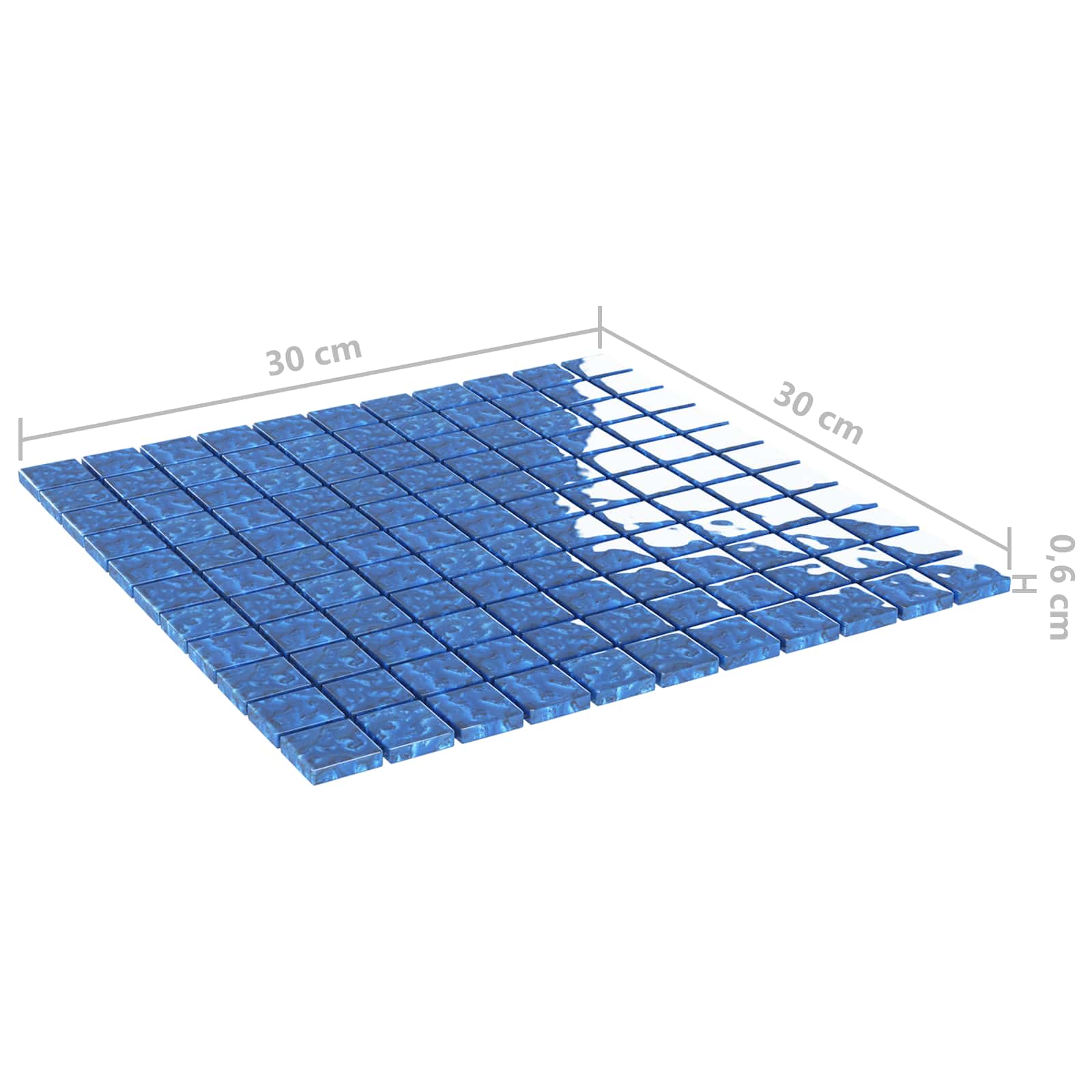 Azulejo Mosaico 11 pcs Azul 50 x 50 cm Cristal