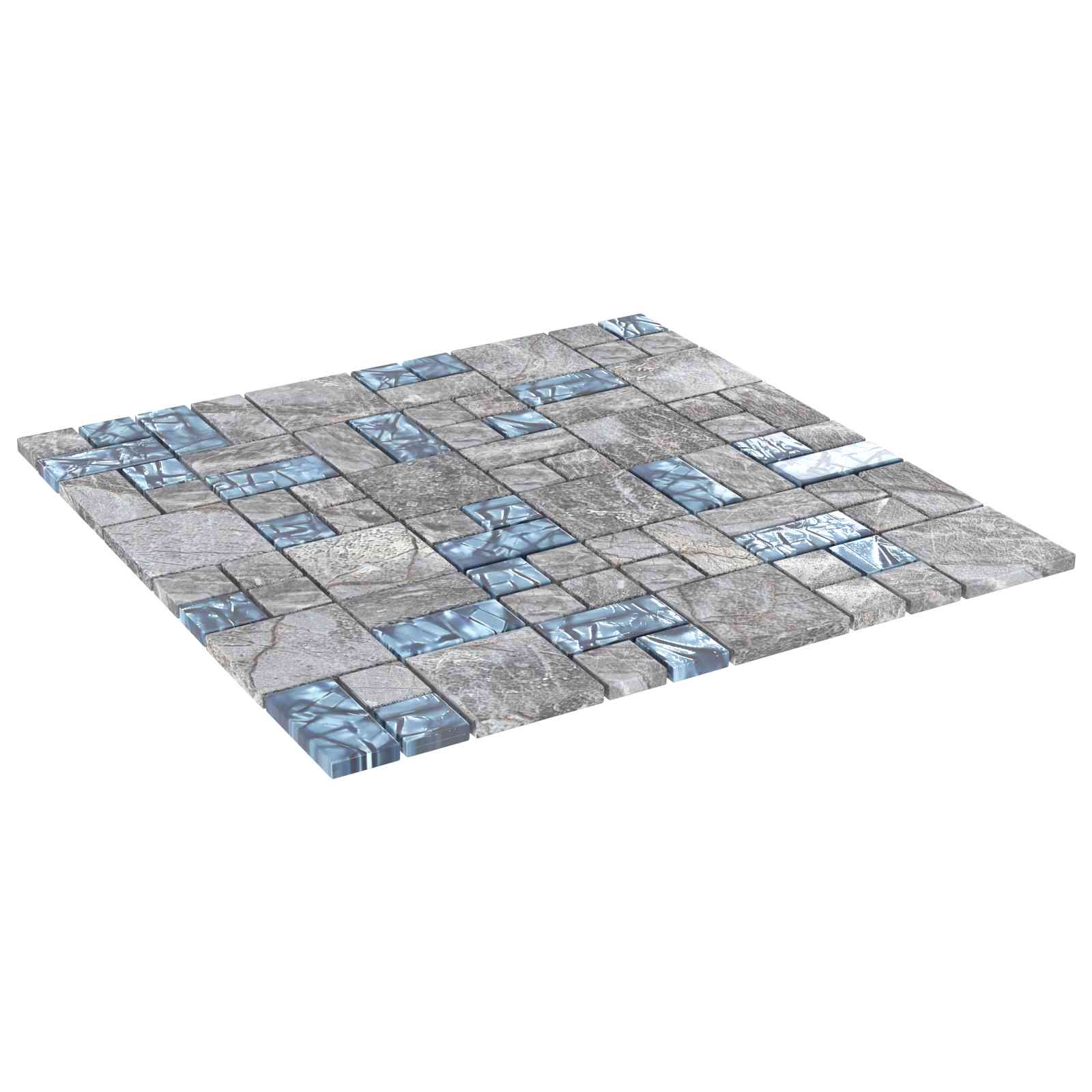 Azulejo Mosaico 11 pcs Azul 50 x 50 cm Cristal