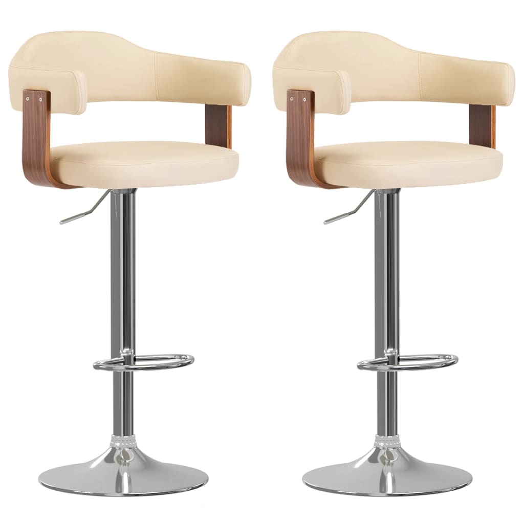 Taburetes de bar 2 unidades gris taupe madera curvada y tela