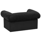 Sofá para perros con cajón felpa negro 75x50x38 cm