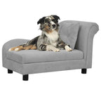 Cama para perros felpa y cuero sintético negra 90x79x20 cm