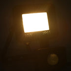 Foco LED con sensor 10 W blanco cálido