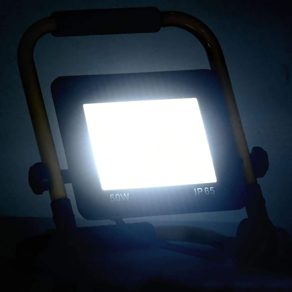 Foco LED con asa 50 W blanco frío