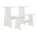 Mesa de comedor con banco REINE madera de pino marrón blanco