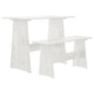 Mesa de comedor con banco REINE madera de pino marrón blanco