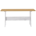 Mesa de comedor con banco REINE madera de pino marrón blanco