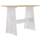 Mesa de comedor con banco REINE madera de pino marrón blanco