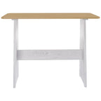 Mesa de comedor con banco REINE madera de pino marrón blanco