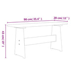 Mesa de comedor con banco REINE madera de pino marrón blanco