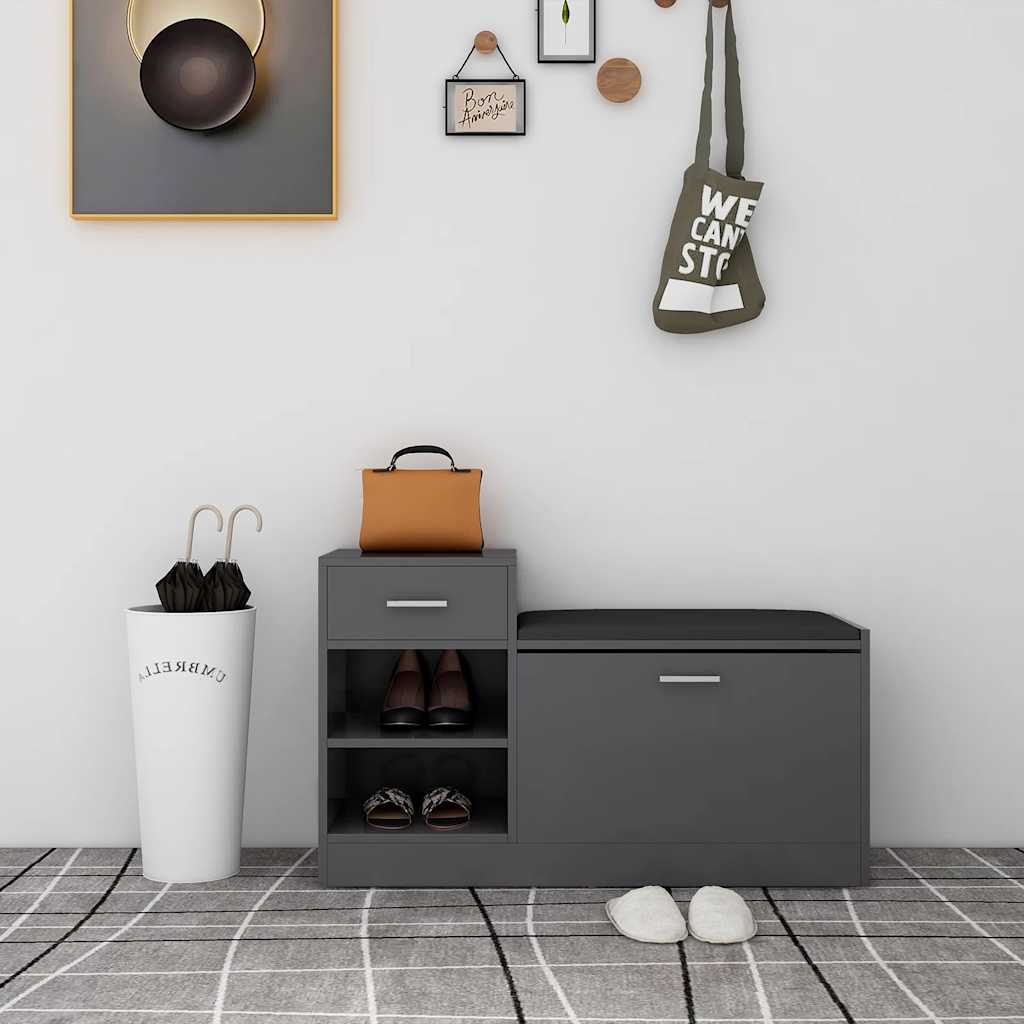 Zapatero de madera contrachapada blanco 60x35x92 cm