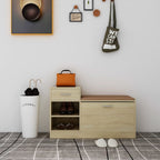 Zapatero de madera contrachapada blanco 60x35x92 cm