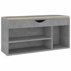 Zapatero cojín contrachapada gris hormigón 104x30x49 cm