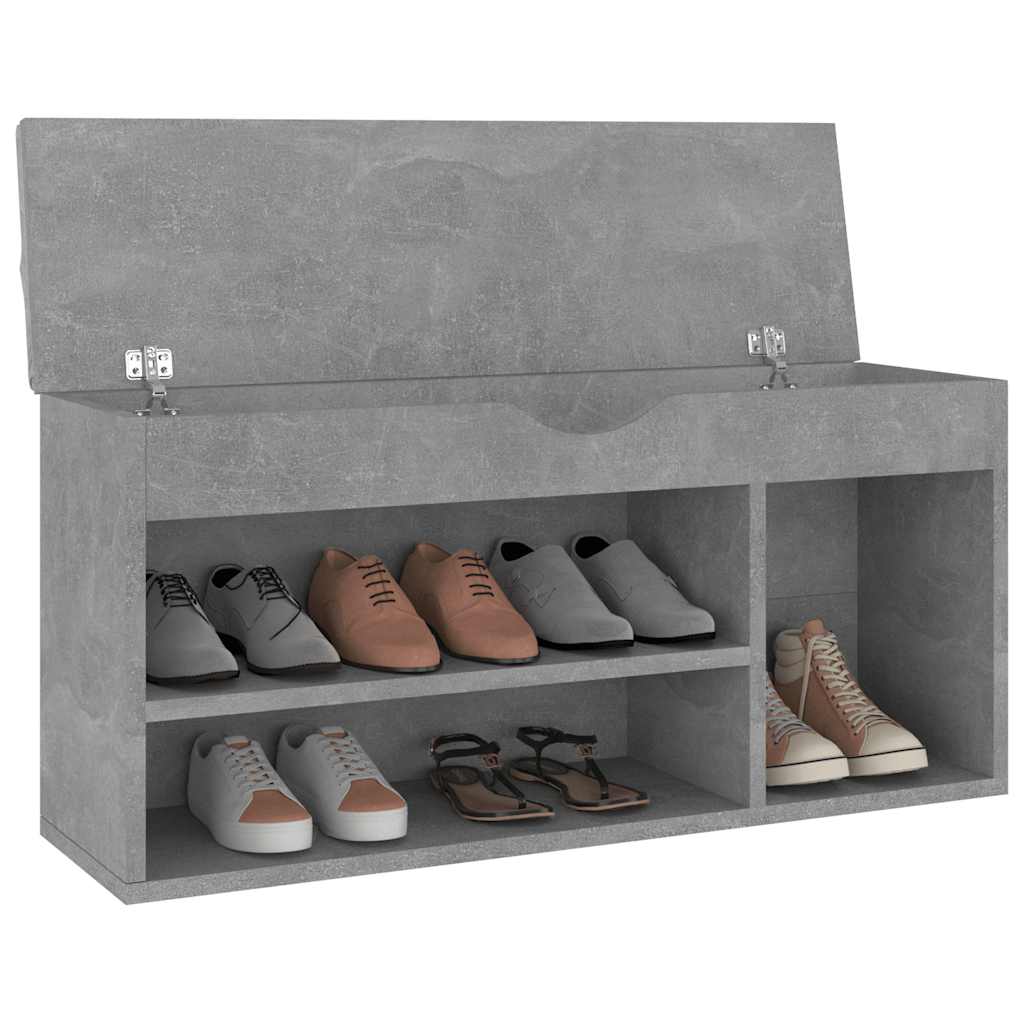 Zapatero cojín contrachapada gris hormigón 104x30x49 cm