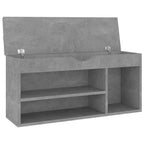 Zapatero cojín contrachapada gris hormigón 104x30x49 cm