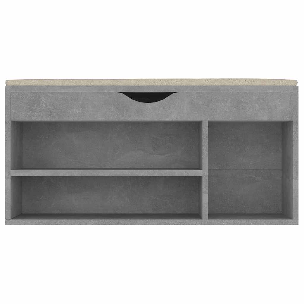 Zapatero cojín contrachapada gris hormigón 104x30x49 cm