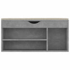 Zapatero cojín contrachapada gris hormigón 104x30x49 cm