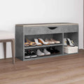 Zapatero cojín contrachapada gris hormigón 104x30x49 cm