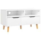 Mueble de TV madera de ingeniería blanco brillo 90x40x48,5 cm
