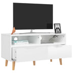 Mueble de TV madera de ingeniería blanco brillo 90x40x48,5 cm