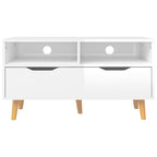 Mueble de TV madera de ingeniería blanco brillo 90x40x48,5 cm