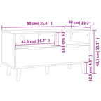 Mueble de TV madera de ingeniería blanco brillo 90x40x48,5 cm