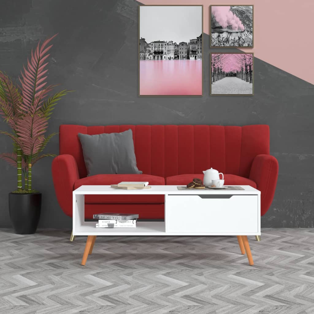 White Plywood Coffee Table 100x49.5x43 cm