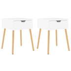 Mesitas de noche 2 uds madera contrachapada blanco 40x40x56 cm