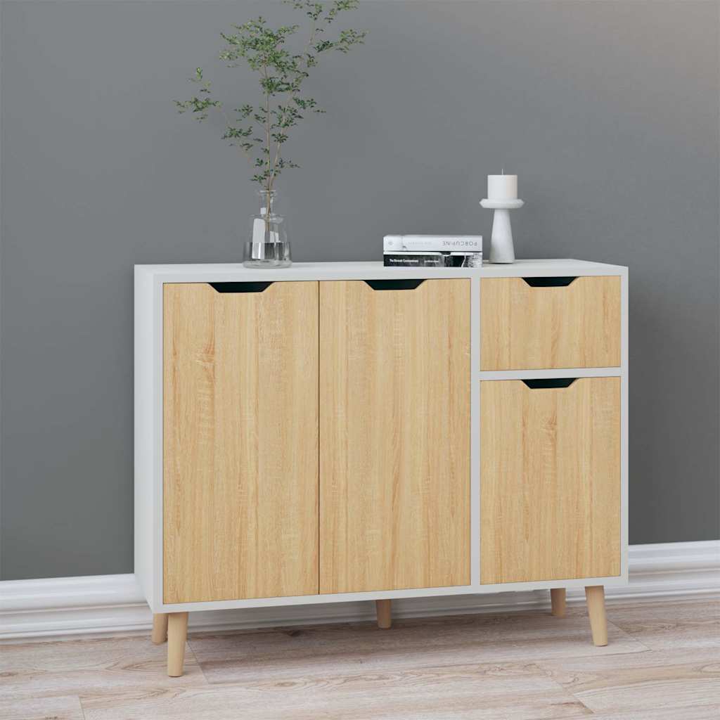 Aparador de madera de ingeniería blanco 60x30x72 cm