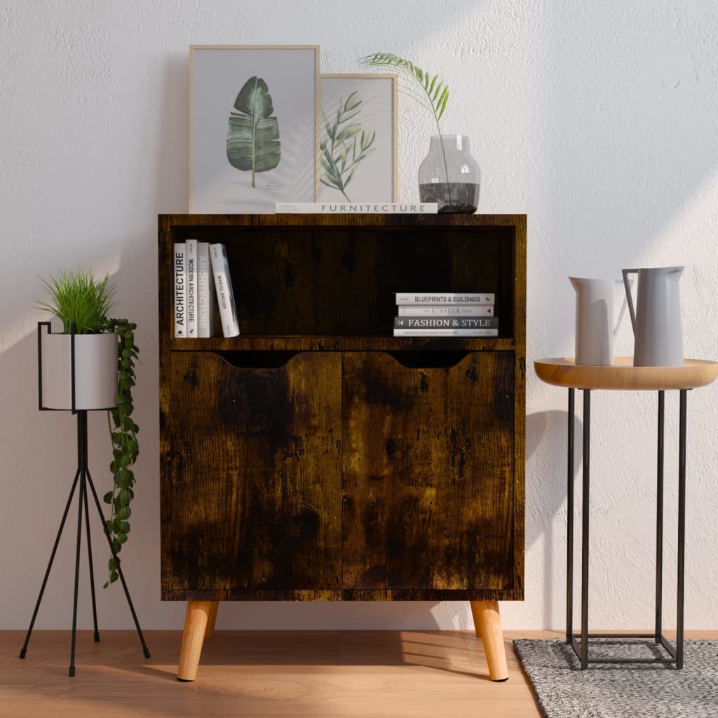 Aparador de madera de ingeniería blanco 60x30x72 cm