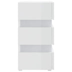Mesita de noche LED madera ingeniería blanco brillo 45x35x67 cm