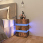 Mesita de noche LED madera ingeniería blanco brillo 45x35x67 cm