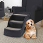 Escalera para perros plegable de 3 peldaños gris oscuro