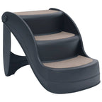 Escalera para perros plegable de 3 peldaños gris oscuro