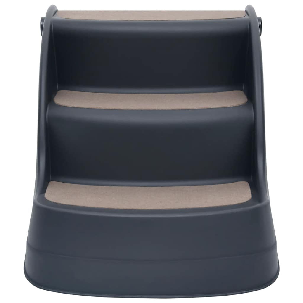 Escalera para perros plegable de 3 peldaños gris oscuro
