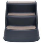 Escalera para perros plegable de 3 peldaños gris oscuro