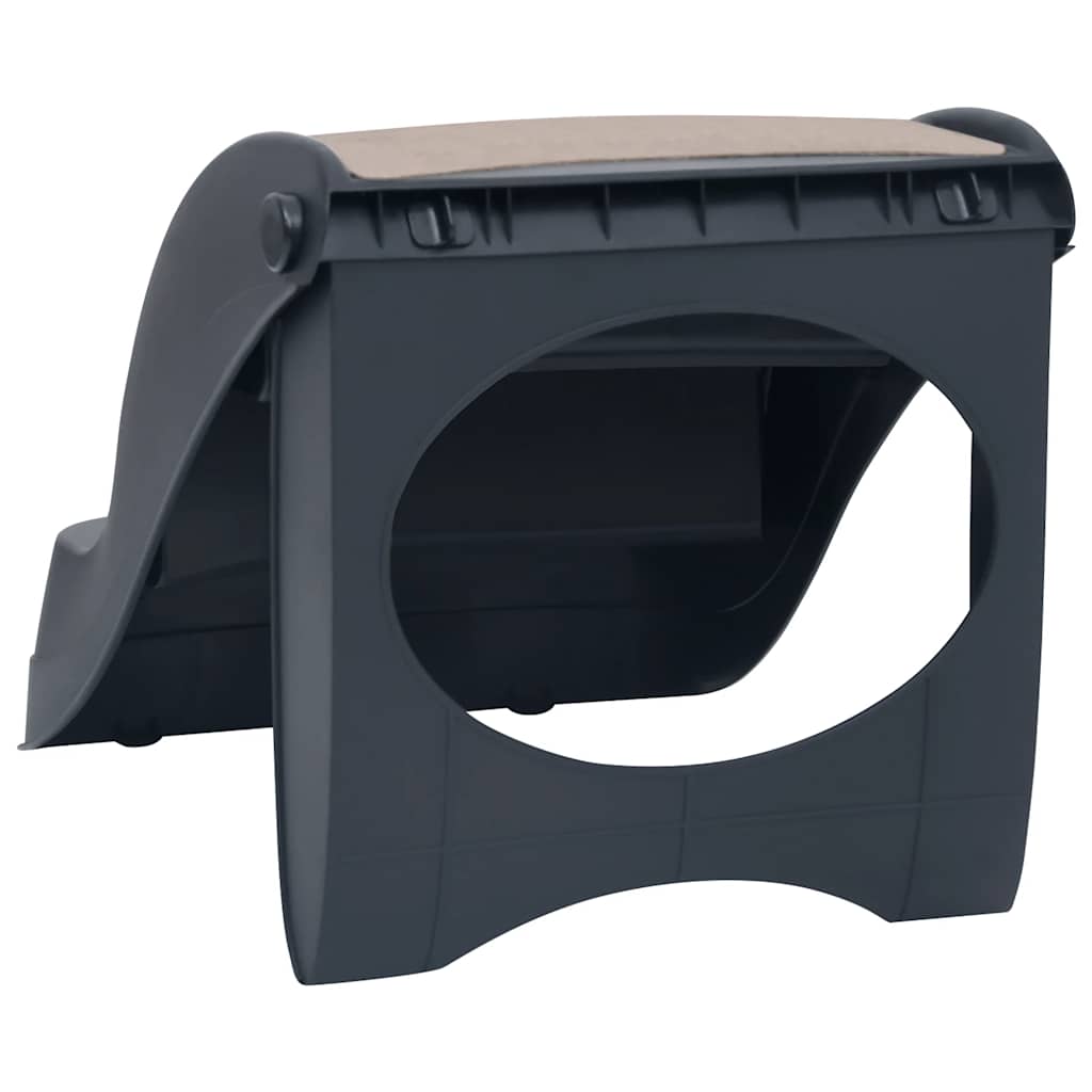 Escalera para perros plegable de 3 peldaños gris oscuro