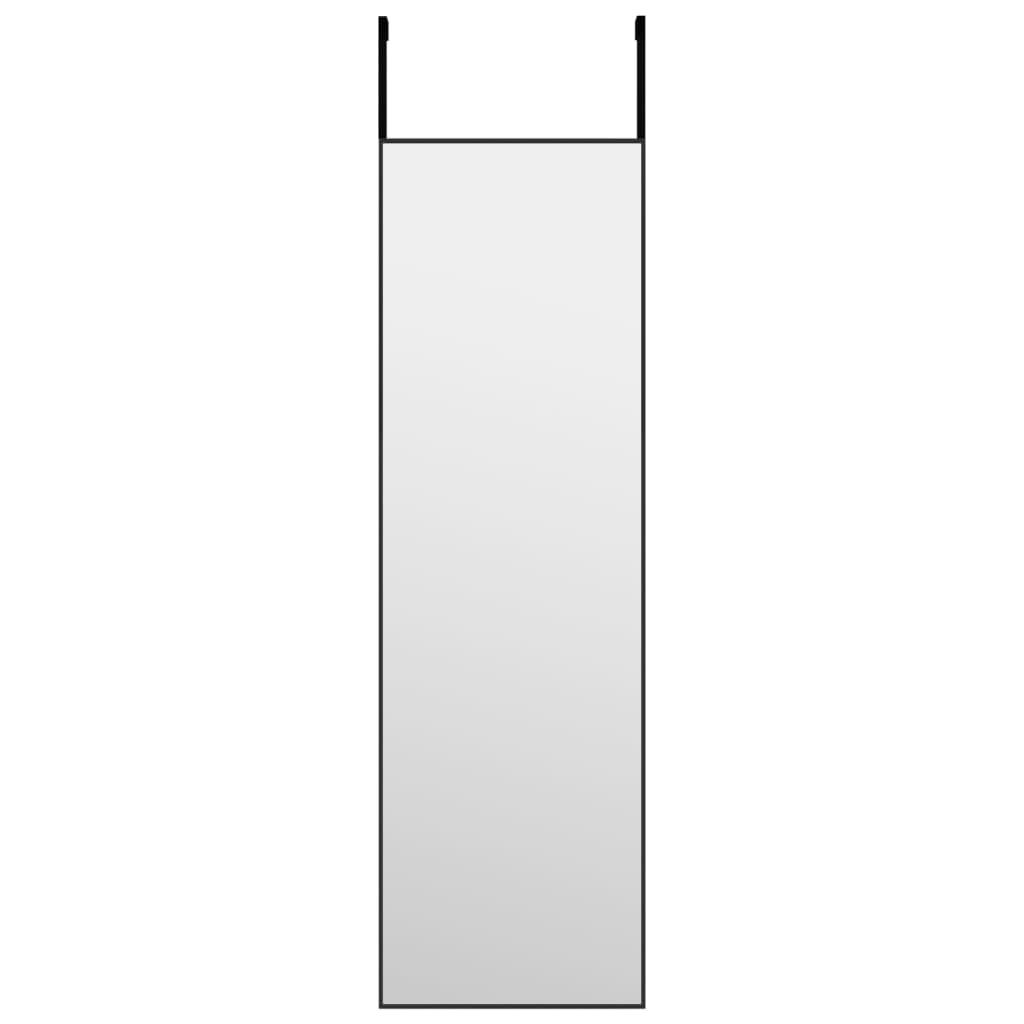 Espejo de puerta cristal y aluminio negro 30x100 cm