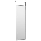 Espejo de puerta cristal y aluminio negro 30x100 cm