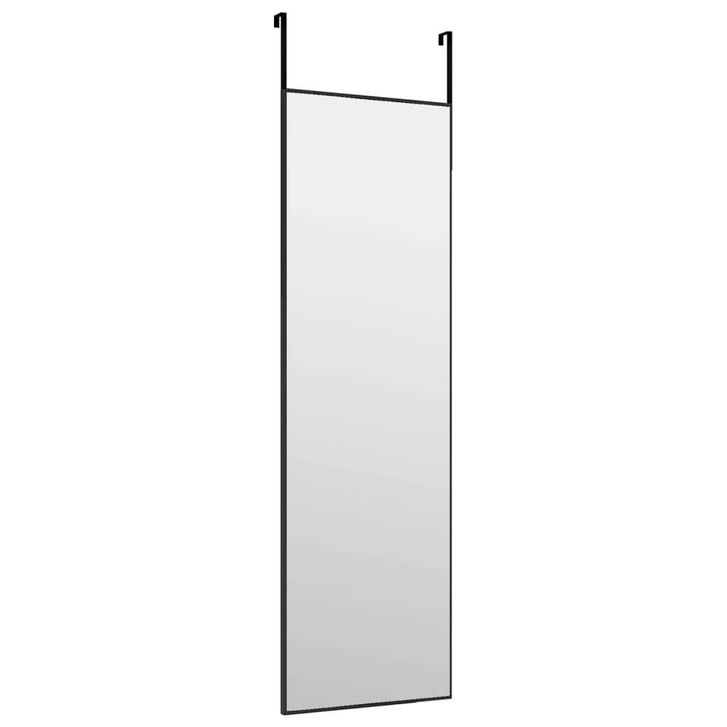 Espejo de puerta cristal y aluminio negro 30x100 cm